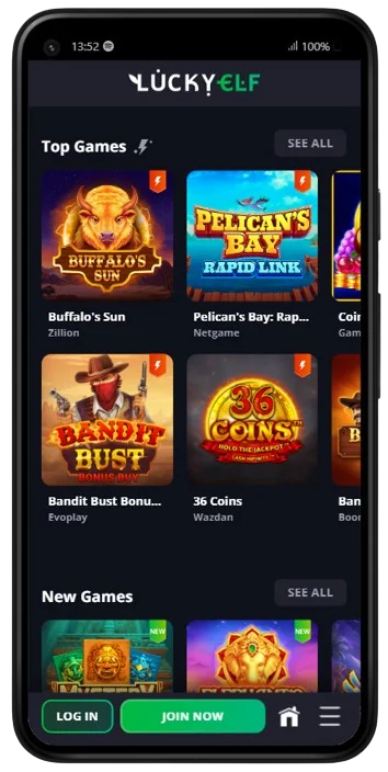 Slots Selection in Lucky Elf Casino App